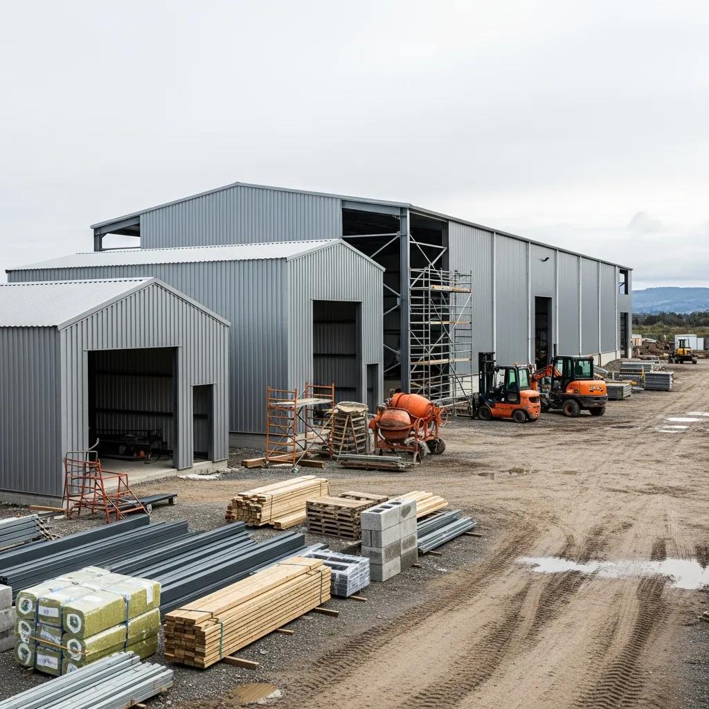 Different sizes of metal buildings shown for comparison