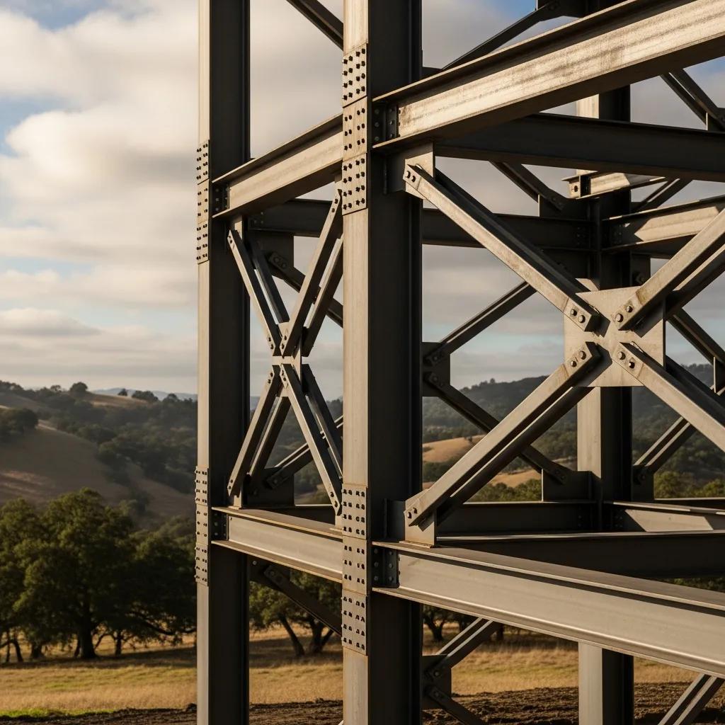 Steel building configured for wind, rain, and seismic loads in Northern California