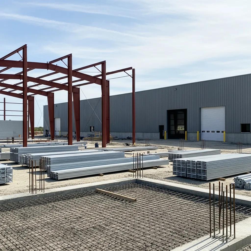 Turnkey metal building project during construction