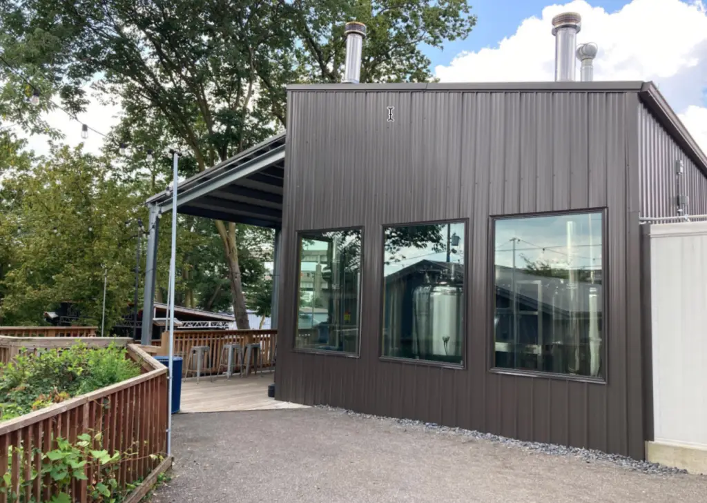 Metal building brewery construction project and durable steel structure.