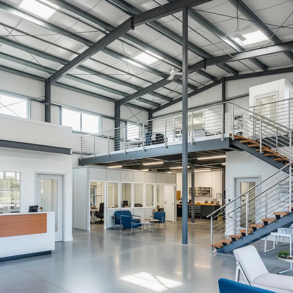 Flexible metal building interior showcasing adaptable layout and clear span design