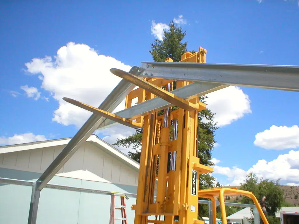 Construction site with structural steel framing highlighting metal building techniques