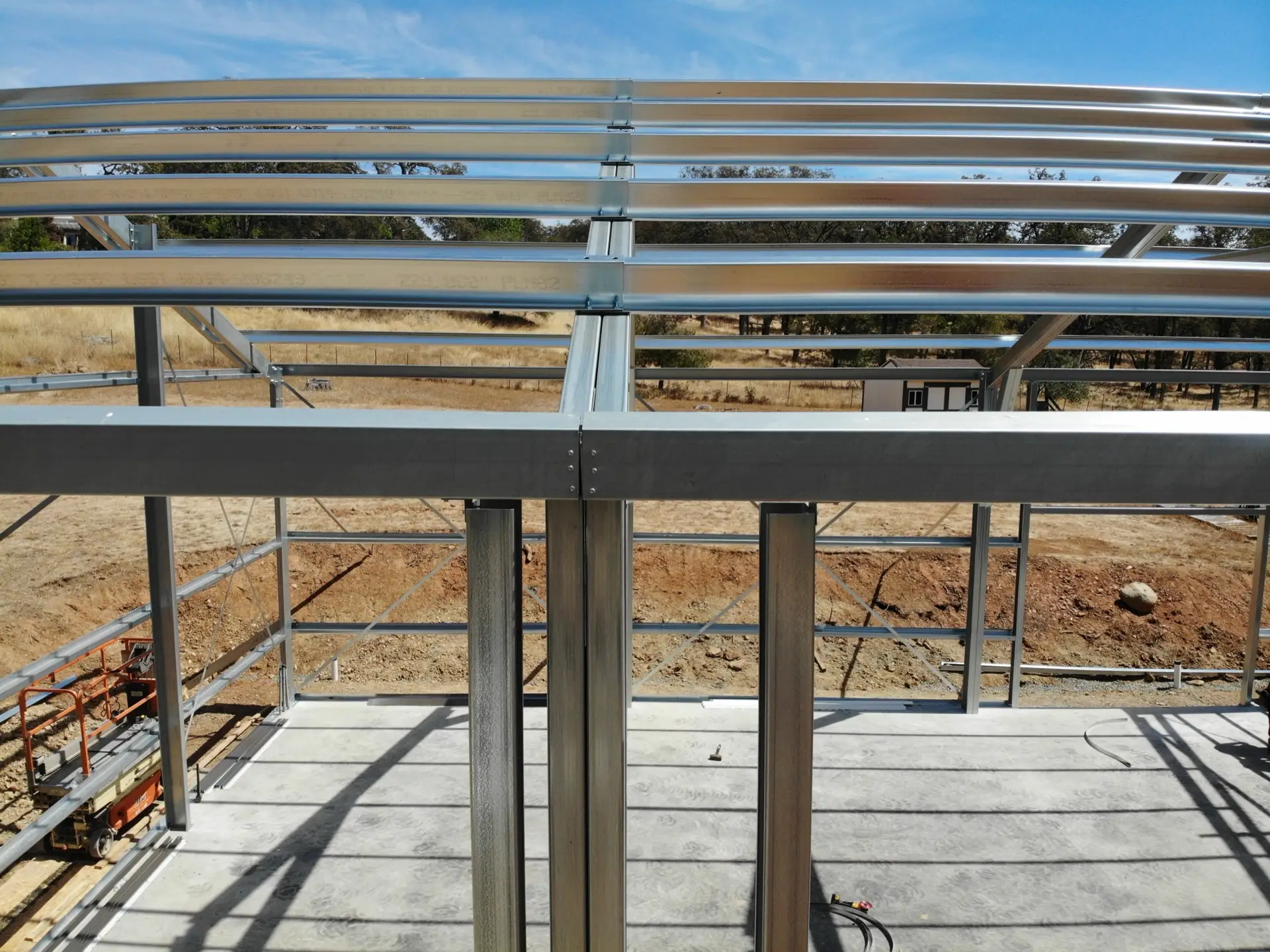 Ibarra Construction steel building under construction in Auburn, California